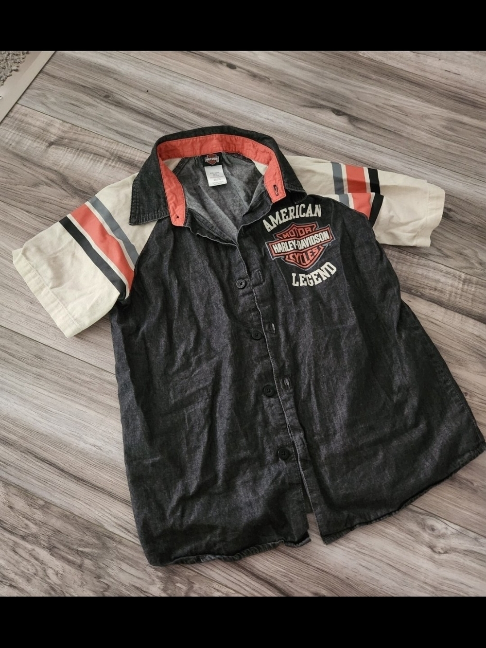 Harley Davidson Button Front Dress Shirt, size 8/10.